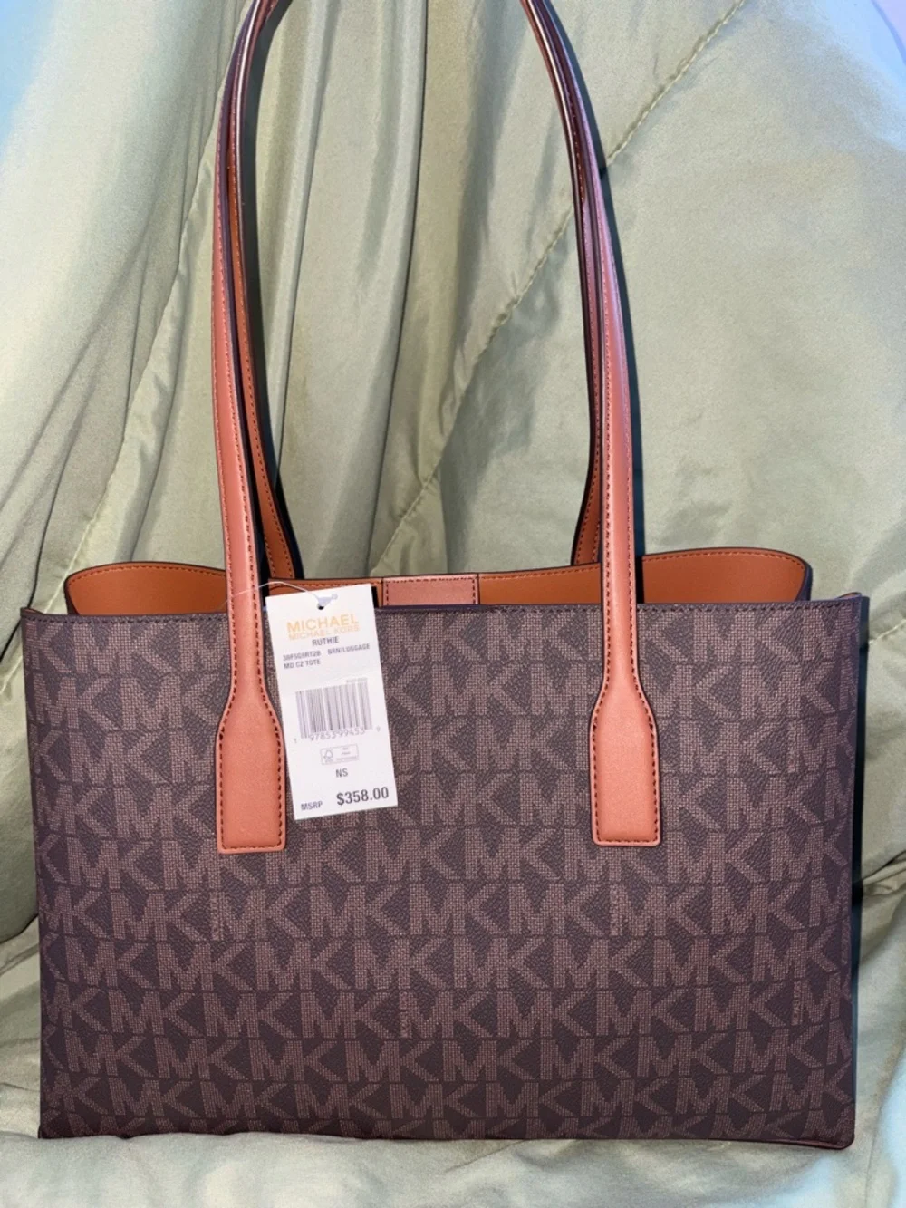 Michael Kors Brown MK Logo Tote with Matching Wallets BUNDLE DEAL!! - Picture 3 of 9
